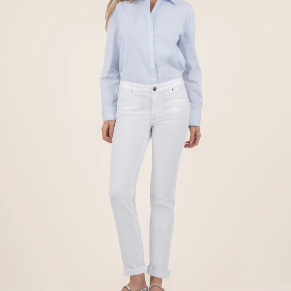 KUT from the Kloth Women's 8 Catherine Boyfriend Jeans in White - EUC!